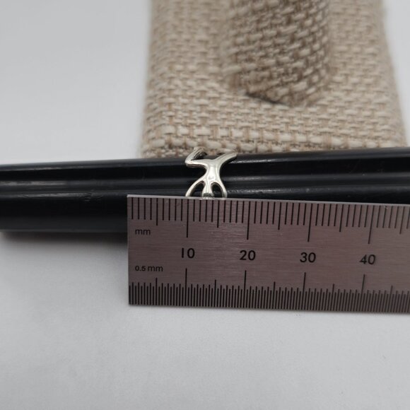 Size 3.25 Sterling Silver Human Shape Open Toe Ring A2641 - Picture 6 of 7